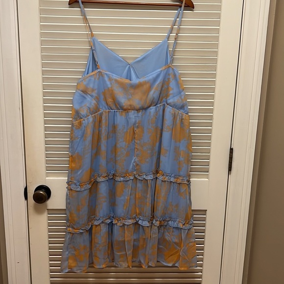 3.  Vero Moda Curve Kaya Sleeveless Ruffle Trim Dress in Blue Bella, Size 18W - Picture 8 of 12